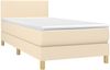 vidaXL Boxspringbett mit Matratze Stoff Creme 80x200 cm, Härtegrad: H2 [3140414] Bild 3