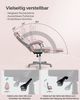 Songmics Bürostuhl, Schreibtischstuhl, ausziehbare Fußstütze, Kopfkissen, Lendenkissen, höhenverstellbar, ergonomisch, neigbare Rückenlehne, bis 150 kg belastbar, pastellrosa-cremeweiß Bild 3