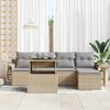 vidaXL Gartensofa-set mit Kissen 6 pcs Beige Poly-Rattan 3348266 Bild 3