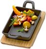 KÜCHENPROFI Servierpfanne eckig mit 2 Griffen und Holzbrett BBQ 21,5x12,5x6cm Bild 2