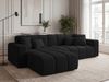 GRAINGOLD Ecksofa L-Form Nork, Wohnzimmer Ecksofa, Couch L-Form, Velour-Stoff, Schwarz, Links Bild 3