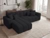 GRAINGOLD Ecksofa L-Form Nork, Wohnzimmer Ecksofa, Couch L-Form, Velour-Stoff, Schwarz, Links Bild 4