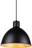 Pendelleuchte TELME Metall Lampenschirm Schwarz Gold, Ø 30cm Bild 2