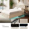 tectake Polsterbett Komfortbett mit LED-Leisten & Stauraum - Samtoptik mit Steppmuster (Bettset, in Samtoptik Sand), stabiler Stahlrahmen, Belastbarkeit 200 kg Bild 3