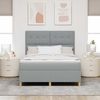 vidaXL Boxspringbett mit Matratze Hellgrau 140 x 190 cm Stoff 3339616 Bild 3