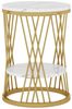 Tribesigns Beistelltisch Couchtisch, rund, 2 Ebenen, Marmoroptik, modern, Ø45 cm x 60 cm Bild 4