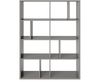 Fortuna - Bücherregal, Büroregal, Raumteiler mit 12 Fächern, asymmetrische Aufteilung, grau Bild 2