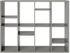Fortuna - Bücherregal, Büroregal, Raumteiler mit 12 Fächern, asymmetrische Aufteilung, grau Bild 4
