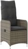 vidaXL Gartensessel Verstellbar mit Kissen Grau Poly Rattan 365682 Bild 2