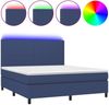 vidaXL Boxspringbett mit Matratze & LED Blau 180x200 cm Stoff 3134739 Bild 2