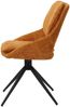 6er-Set Esszimmerstuhl HWC-N73, Küchenstuhl, drehbar Auto-Return, Stoff/Textil Chenille (490g/m²) Öko-Tex ~ ocker-gelb Bild 5