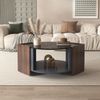 Couchtisch aus Spanplatte mit Marmor- & Walnussoptik, Ablagefach, 96,5x63x40 cm, Schwarz/Holzfarbe Bild 1