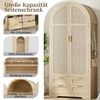 MODFU Kleiderschrank Praktischer Stauraumschrank mit Kleiderstange & Schubladen (Packung, 1-St, Kleiderschrank mit Rattan-Türen, 80 cm Breite, 179 cm Höhe) Luxuriöser Kleiderschrank, für Schlafzimmer und Eingangsbereiche Bild 3