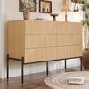 Sideboard , 3D-Textur , Sechs Schubladen , Geeignet für Wohn- und Esszimmer , Multifunktionales Aufbewahrungsmöbel. Bild 2