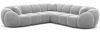 Couch Valderosa L Form in Samtstoff - Samtstoff - hellgrau Bild 1