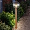 Außenleuchte, Stehlampe, Holzoptik, Bewegungsmelder, H 100cm Bild 3