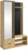 Vente-unique - JANAKIA Cloakroom and coat rack Holz, Platte SchwarzBeige - B 40 cm x H 201 cm x L 120 cm Bild 2
