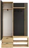 Vente-unique - JANAKIA Cloakroom and coat rack Holz, Platte SchwarzBeige - B 40 cm x H 201 cm x L 120 cm Bild 4