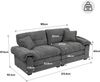 2-Sitzer Sofa aus Chenille mit tiefem Sitz, 214 x 89 x 93 cm, Beige Bild 4