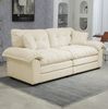 2-Sitzer Sofa aus Chenille mit tiefem Sitz, 214 x 89 x 93 cm, Beige Bild 3