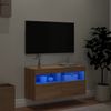 vidaXL TV-Wandschrank mit LED-Leuchten Sonoma-Eiche 80x30x40 cm 837201 Bild 4