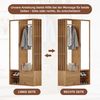 Merax Garderoben-Set 6-in-1 Garderobenschrank in Holzoptik Eingangsbereich-Schrank, (1-St), Flurschrank mit Spiegel, Kleiderstange, 9 Stauraumfächern & Klapptür Bild 3
