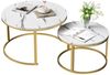 TWSOUL Couchtisch 2er-Satztisch Kaffeetisch stapelbarer, 80x45.5CM + 60x38CM Bild 5