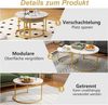 TWSOUL Couchtisch 2er-Satztisch Kaffeetisch stapelbarer, 80x45.5CM + 60x38CM Bild 3