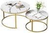 TWSOUL Couchtisch 2er-Satztisch Kaffeetisch stapelbarer, 80x45.5CM + 60x38CM Bild 4