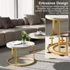 TWSOUL Couchtisch 2er-Satztisch Kaffeetisch stapelbarer, 80x45.5CM + 60x38CM Bild 2