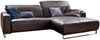 KAWOLA Sofa YORK Leder Life-line chocolate Rec rechts Fuß Metall Chrom matt mit Sitztiefenverstellung 85 x 180 x 284 cm Bild 2