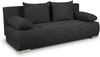 Schlafsofa Naki - Sofa mit Schlaffunktion und Bettkasten, Bettsofa, Couch (Schwarz + Schwarz (Alova 04 + Berlin 02)) Bild 2
