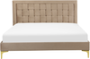Bett mit Lattenrost LIMOUX 140 x 200 cm Samtstoff Taupe Bild 5