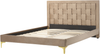 Bett mit Lattenrost LIMOUX 140 x 200 cm Samtstoff Taupe Bild 4