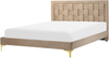 Bett mit Lattenrost LIMOUX 140 x 200 cm Samtstoff Taupe Bild 1