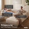 skølm 'Freki' Cloud Sofa 3 Sitzer mit 2x Hocker, Vollschaumcouch mit Federkern und Vakuum-Kompression, kein Aufbau erforderlich, mit 3 Kissen, Cord beige Bild 4