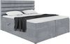 MEBLINI Boxspringbett KARIM 140x200 cm mit Bettkasten - H3/Grau Samt Polsterbett - Doppelbett mit Topper & Taschenfederkern-Matratze Bild 2