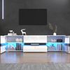 TV-Schrank, 160x39x45 cm, weißer Hochglanz-TV-Schrank mit LED, Acrylglas & Drucköffnung Bild 2