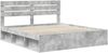 vidaXL Bettrahmen mit Kopfteil Beton 180 x 200 cm Massives Kiefernholz 3411386 Bild 4