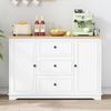 Modernes, elegantes Sideboard mit 3 Schubladen und kühlschrankähnlichen Türen, Buffetschrank für Esszimmer, Wohnzimmer und Diele (Weiß) Bild 2