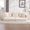 Schlafsofa Cord mit hoher Rückenlehne & Getränkehaltern, 273 x 98 x 87 cm, Beige Bild 2