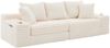 Schlafsofa Cord mit hoher Rückenlehne & Getränkehaltern, 273 x 98 x 87 cm, Beige Bild 5