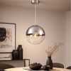 LED Hängelampe, Kugel, silber transparent, H 120 cm Bild 3