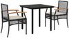 vidaXL 3-tlg. Garten-Essgruppe mit Kissen Schwarz Poly Rattan 3213603 Bild 2