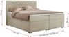 Boxspringbett, Modern Bett mit Multipocket-Matratze und zwei Bettkästen - JASIR - 200 x 200 cm - Beige Velvet - H3 Bild 5