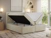 Boxspringbett, Modern Bett mit Multipocket-Matratze und zwei Bettkästen - JASIR - 200 x 200 cm - Beige Velvet - H3 Bild 2