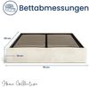 Home Collective Polsterbett Bett Doppelbett Bettgestell mit Lattenrost & Stauraum, platzsparend ohne Kopfteil, weiche Samtpolsterung, 140x200 cm beige Bild 3