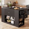Odikalo Kücheninsel Küchenschrank Buffetschrank Esszimmerschrank Sideboard Schublade Regal, (Moderne Küchenschrank mit Schubladen und Regalen, Sideboard für Küche & Esszimmer, Schwarz / Weiß) Bild 3
