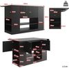 Odikalo Kücheninsel Küchenschrank Buffetschrank Esszimmerschrank Sideboard Schublade Regal, (Moderne Küchenschrank mit Schubladen und Regalen, Sideboard für Küche & Esszimmer, Schwarz / Weiß) Bild 4