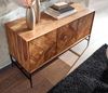 Sideboard 123x70x45 cm Sheesham Massivholz / Metall Anrichte mit Türen, Indus... Bild 4